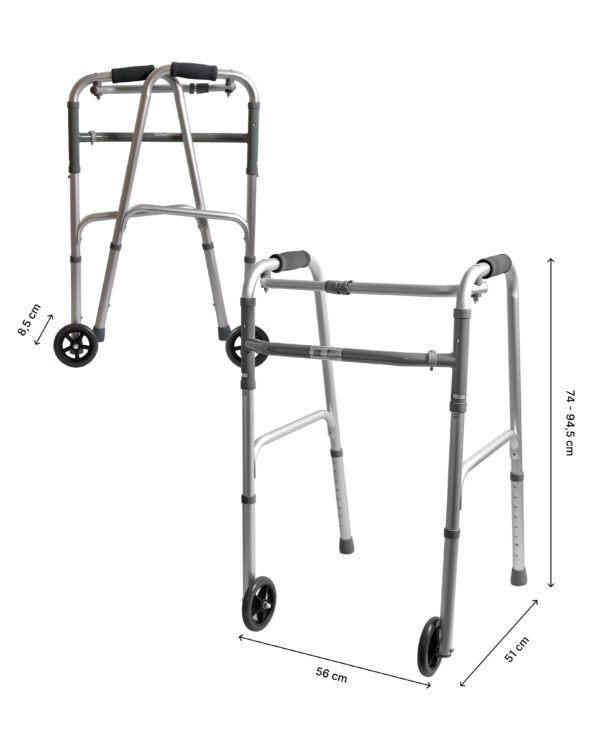 Andador Con Dos Ruedas De Aluminio - Imagen 4